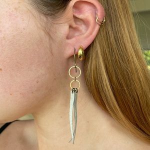 Boho Suede Feather Earrings